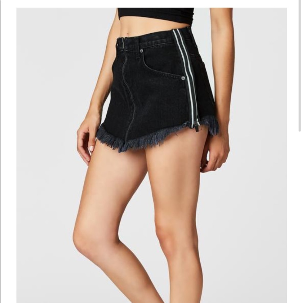 Carmar denim BLACK BEATRICE ZIP FRONT SKIRT